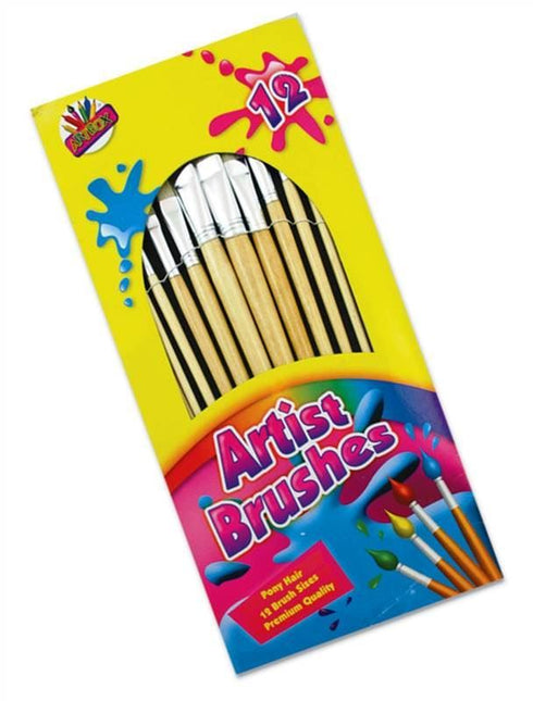 Natural Bristle Brushes - TALLON ARTIST 12 Pack TA5125